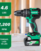 Metabo HPT 36V MultiVolt Cordless Brushless 1/2 Inch Hammer Drill Kit Metabo HPT 36V MultiVolt Cordless Brushless 1/2 Inch Hammer Drill Kit