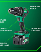Metabo HPT 36V MultiVolt Cordless Brushless 1/2 Inch Hammer Drill Kit Metabo HPT 36V MultiVolt Cordless Brushless 1/2 Inch Hammer Drill Kit