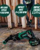 Metabo HPT 36V MultiVolt SDS Plus 1-1/8-Inch D-Handle Rotary Hammer Kit with Brushless Motor Metabo HPT 36V MultiVolt SDS Plus 1-1/8-Inch D-Handle Rotary Hammer Kit with Brushless Motor