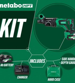 Metabo HPT 36V MultiVolt SDS Plus 1-1/8-Inch D-Handle Rotary Hammer Kit with Brushless Motor