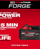 Milwaukee M18 REDLITHIUM FORGE XC 18V 6Ah Lithium-Ion Battery Pack with Fuel Gauge Milwaukee M18 REDLITHIUM FORGE XC 18V 6Ah Lithium-Ion Battery Pack with Fuel Gauge