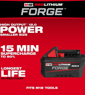 Milwaukee M18 REDLITHIUM FORGE XC 18V 6Ah Lithium-Ion Battery Pack with Fuel Gauge