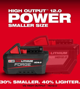Milwaukee M18 REDLITHIUM FORGE XC 18V 6Ah Lithium-Ion Battery Pack with Fuel Gauge