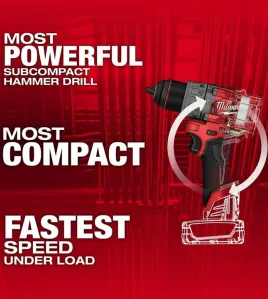 Milwaukee M12 FUEL 12V 1/2-Inch Hammer Drill/Driver Bare Tool – Compact Brushless Cordless Drill