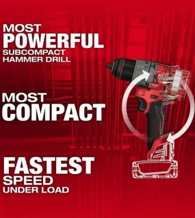 Milwaukee M12 FUEL 12V 1/2-Inch Hammer Drill/Driver Bare Tool – Compact Brushless Cordless Drill
