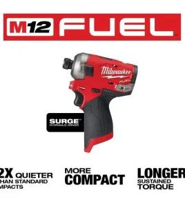 Milwaukee M12 FUEL SURGE 12V 1/4-Inch Hex Hydraulic Driver – Bare Tool, Brushless Cordless