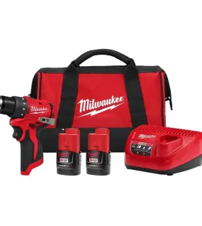 Milwaukee M12 Subcompact Brushless 12V 3/8-Inch Drill/Driver Kit – Cordless Compact Drill with Battery & Charger
