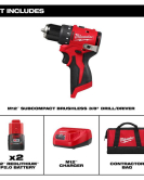Milwaukee M12 Subcompact Brushless 12V 3/8-Inch Drill/Driver Kit – Cordless Compact Drill with Battery & Charger Milwaukee M12 Subcompact Brushless 12V 3/8-Inch Drill/Driver Kit – Cordless Compact Drill with Battery & Charger