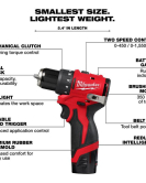 Milwaukee M12 Subcompact Brushless 12V 3/8-Inch Drill/Driver Kit – Cordless Compact Drill with Battery & Charger Milwaukee M12 Subcompact Brushless 12V 3/8-Inch Drill/Driver Kit – Cordless Compact Drill with Battery & Charger