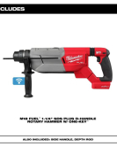 Milwaukee M18 FUEL 18V 1-1/4 Inch SDS Plus D-Handle Rotary Hammer Bare Tool with ONE-KEY – Professional Cordless Brushless Drill