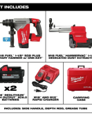 Milwaukee M18 FUEL 18V 1-1/8 Inch SDS Plus Rotary Hammer with ONE-KEY & Dust Extractor Kit Milwaukee M18 FUEL 18V 1-1/8 Inch SDS Plus Rotary Hammer with ONE-KEY & Dust Extractor Kit