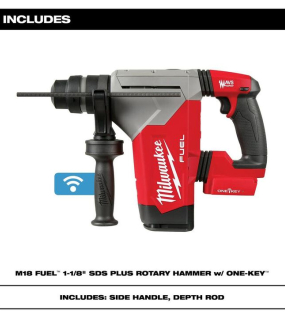 Milwaukee M18 FUEL 18V 1-1/8 Inch SDS Plus Rotary Hammer with ONE-KEY Bare Tool