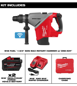 Milwaukee M18 FUEL 18V 1-3/4 Inch SDS MAX Rotary Hammer with ONE-KEY Kit