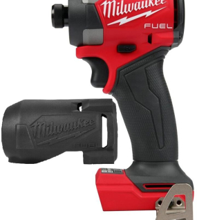 Milwaukee M18 FUEL 18V 1/4-Inch Hex Impact Driver Bare Tool with Protective Boot Bundle – Cordless Brushless