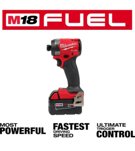 Milwaukee M18 FUEL 18V 1/4-Inch Hex Impact Driver Kit – Cordless Brushless Drill Kit with Battery and Charger