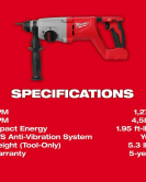 Milwaukee M18 FUEL 18V 1-Inch SDS Plus Rotary Hammer D-Handle – Bare Tool, Cordless Brushless Drill Milwaukee M18 FUEL 18V 1-Inch SDS Plus Rotary Hammer D-Handle – Bare Tool, Cordless Brushless Drill