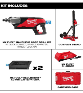 Milwaukee MX FUEL Handheld Core Drill Kit with Stand – Cordless High-Power Concrete Drill