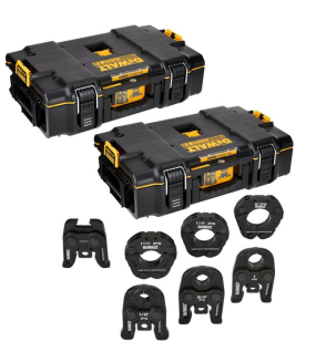 DEWALT 1/2"–2" Standard IPS Press Jaws & Rings Kit with TOUGHSYSTEM 2.0 Tool Boxes