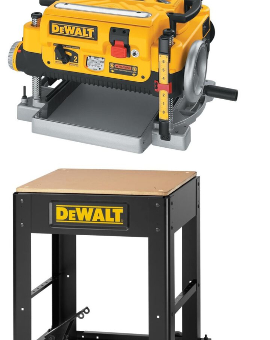 DEWALT Thickness Planer 13in Three Knife 2 Speed with Mobile Stand Bundle – 13-Inch 2-Speed Three-Knife Planer with Mobile Stand