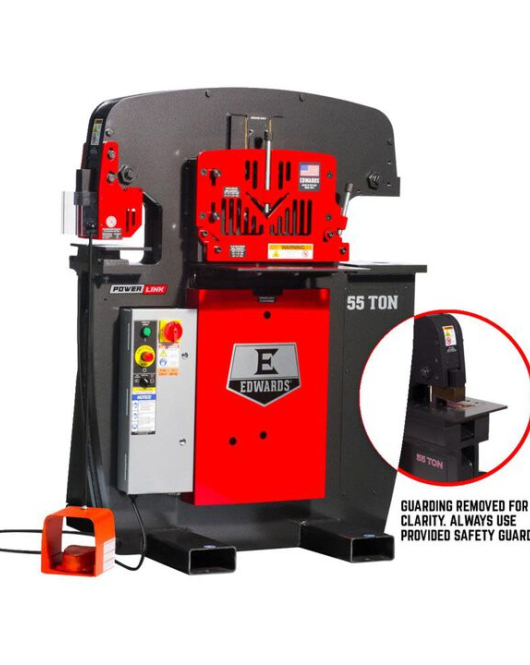 Edwards 55 Ton Ironworker with PowerLink & Coper Notcher – 3-Phase 208V Industrial Metalworking Machine Edwards 55 Ton Ironworker with PowerLink & Coper Notcher – 3-Phase 208V Industrial Metalworking Machine