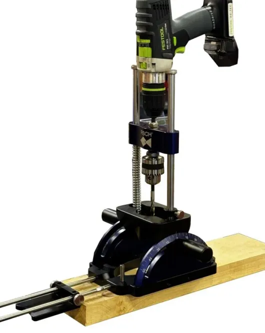 Fisch Heavy Duty Tilting Drill Guide – Precision Portable Drilling Jig System Fisch Heavy Duty Tilting Drill Guide – Precision Portable Drilling Jig System