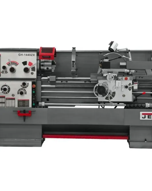JET Gear Head 14 x 40 ZX Lathe with ACU-RITE 203 DRO and Taper Attachment Installed – Precision 14x40 Engine Lathe with DRO & Taper Attachment JET Gear Head 14 x 40 ZX Lathe with ACU-RITE 203 DRO and Taper Attachment Installed – Precision 14x40 Engine Lathe with DRO & Taper Attachment