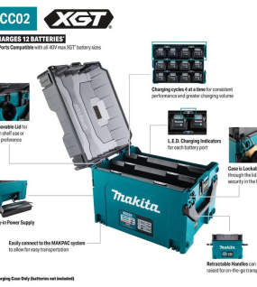 Makita 40V max XGT 12-Port Charging Case for XGT Lithium-Ion Batteries