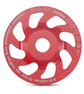 Metabo 5-Inch Professional Segmented Rim Diamond Cup Wheel for Concrete Grinding & Surface Preparation