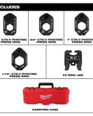 Milwaukee M12 FORCE LOGIC CTS-V Pivoting Press Ring Kit 1/2"–1-1/4" for Copper Tube Size Press Fittings Milwaukee M12 FORCE LOGIC CTS-V Pivoting Press Ring Kit 1/2"–1-1/4" for Copper Tube Size Press Fittings