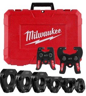 Milwaukee M18 FORCE LOGIC IPS-P Pivoting Press Ring Kit 1/2"–2" for Steel Pipe Press Fittings