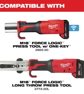 Milwaukee M18 FORCE LOGIC IPS-P Pivoting Press Ring Kit 1/2"–2" for Steel Pipe Press Fittings