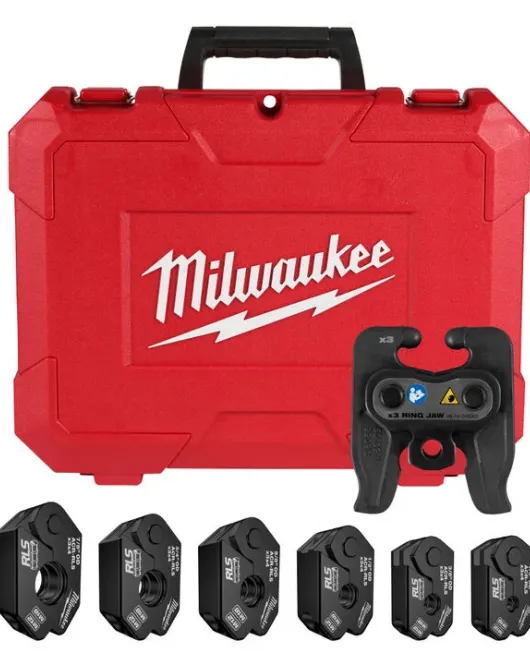 Milwaukee M12 FORCE LOGIC RLS Pivoting Press Ring Kit 1/4"–7/8" for Copper & Stainless Steel Press Fittings Milwaukee M12 FORCE LOGIC RLS Pivoting Press Ring Kit 1/4"–7/8" for Copper & Stainless Steel Press Fittings
