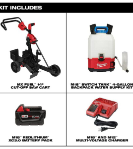 Milwaukee Cut-Off Saw Cart Kit – Heavy-Duty Metal Cutting Guide Trolley System
