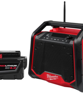 Milwaukee M18 Bluetooth Jobsite Radio with Charger & REDLITHIUM XC 5.0Ah Battery Bundle Kit