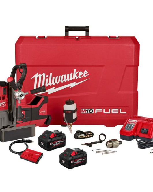 Milwaukee M18 FUEL 1-1/2 Inch Lineman Magnetic Drill Kit, Cordless High-Performance Magnetic Drill for Steel Fabrication Milwaukee M18 FUEL 1-1/2 Inch Lineman Magnetic Drill Kit, Cordless High-Performance Magnetic Drill for Steel Fabrication