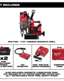 Milwaukee M18 FUEL 1-1/2 Inch Lineman Magnetic Drill Kit, Cordless High-Performance Magnetic Drill for Steel Fabrication Milwaukee M18 FUEL 1-1/2 Inch Lineman Magnetic Drill Kit, Cordless High-Performance Magnetic Drill for Steel Fabrication