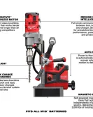 Milwaukee M18 FUEL 1-1/2 Inch Lineman Magnetic Drill Kit, Cordless High-Performance Magnetic Drill for Steel Fabrication Milwaukee M18 FUEL 1-1/2 Inch Lineman Magnetic Drill Kit, Cordless High-Performance Magnetic Drill for Steel Fabrication
