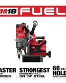 Milwaukee M18 FUEL 1-1/2 Inch Lineman Magnetic Drill Kit, Cordless High-Performance Magnetic Drill for Steel Fabrication Milwaukee M18 FUEL 1-1/2 Inch Lineman Magnetic Drill Kit, Cordless High-Performance Magnetic Drill for Steel Fabrication