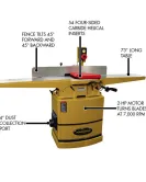 Powermatic 60HH 8-Inch Jointer, 2HP 1PH Helical Cutter Head Woodworking Jointer Machine Powermatic 60HH 8-Inch Jointer, 2HP 1PH Helical Cutter Head Woodworking Jointer Machine