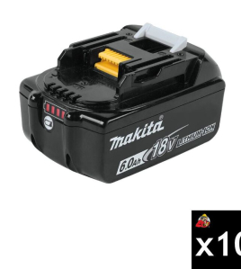 Makita 18V LXT 6.0Ah Lithium-Ion Power Tool Battery Pack – 10 Piece Bulk Set