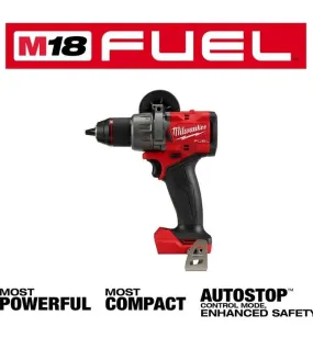 Milwaukee M18 FUEL 18V 1/2-Inch Brushless Hammer Drill Driver Bare Tool with High Torque Performance