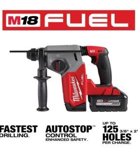 Milwaukee M18 FUEL 18V 1-Inch SDS Plus Cordless Rotary Hammer Drill Kit with Brushless Motor & AUTOSTOP Safety